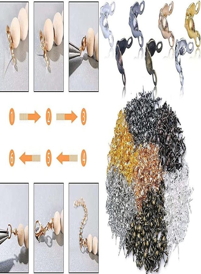 دي آي واي كرافتس مجموعة أدوات يدوية الصنع 50 غرام، برونز عتيق، أطراف خرز، أغطية عقد، أطراف من الفولاذ المقاوم للصدأ، أغطية عقد مفتوحة على شكل صدفة، أطراف خرز قابلة للطي، أغطية طرفية بفتحات صغيرة للعقد والضغط (50 غرام، برونز عتيق) - Image 2